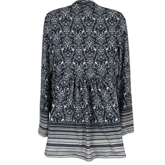 One September Anthropologie Womens Stretch Knit Navy Open Cardigan Sweater sz S - Picture 14 of 16